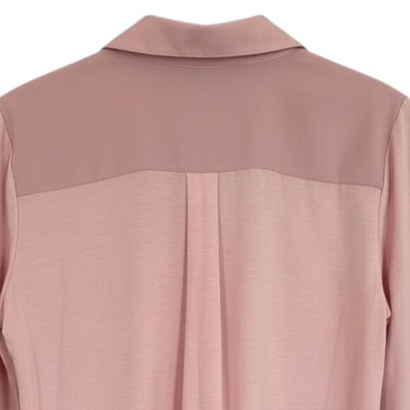 White House Black Market Blush Pink Button Up Shirt Soft Stretch Work Blouse XS - Picture 7 of 8